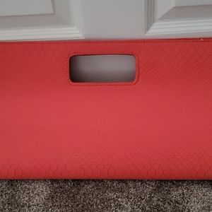 Faux leather clutch